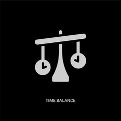 white time balance vector icon on black background. modern flat time balance from human resources concept vector sign symbol can be use for web, mobile and logo.