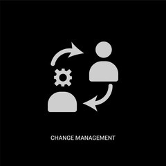 white change management vector icon on black background. modern flat change management from human resources concept vector sign symbol can be use for web, mobile and logo.