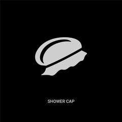 white shower cap vector icon on black background. modern flat shower cap from hygiene concept vector sign symbol can be use for web, mobile and logo.
