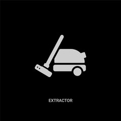 white extractor vector icon on black background. modern flat extractor from hygiene concept vector sign symbol can be use for web, mobile and logo.