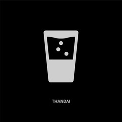 white thandai vector icon on black background. modern flat thandai from india and holi concept vector sign symbol can be use for web, mobile and logo.