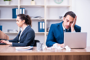 Two employees suffering at workplace 