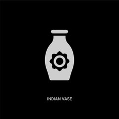 white indian vase vector icon on black background. modern flat indian vase from india and holi concept vector sign symbol can be use for web, mobile and logo.