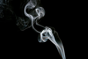 Smoke on black background, isolated smoke background, abstract smoke.