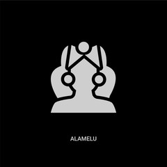 white alamelu vector icon on black background. modern flat alamelu from india and holi concept vector sign symbol can be use for web, mobile and logo.