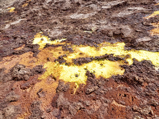 Salt crystals in the Danakil depression create an incredible variety of colors. Ethiopia
