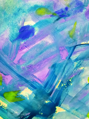 Abstract background, hand painted textures, gouache, watercolor, splashes, drops of paint, paint strokes. Design for backgrounds, wallpapers, covers and packaging. Watercolor textures.