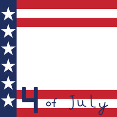 Naklejka premium Independence Day card. Fourth of July greeting card.