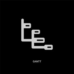 white gantt vector icon on black background. modern flat gantt from industry concept vector sign symbol can be use for web, mobile and logo.