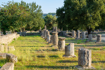 Ancient ruins in Olympia, Peloponnese, Greece
