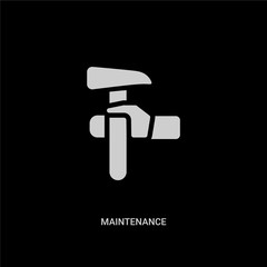 white maintenance vector icon on black background. modern flat maintenance from industry concept vector sign symbol can be use for web, mobile and logo.