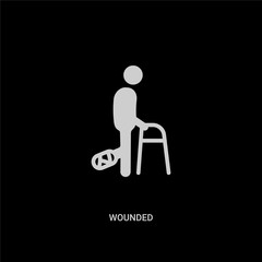 Fototapeta premium white wounded vector icon on black background. modern flat wounded from insurance concept vector sign symbol can be use for web, mobile and logo.