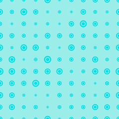 Haltone seamless pattern with rings and dots of different sizes. Dotted texture. Polka dot background. Abstract round infinity pattern. Vector illustration.