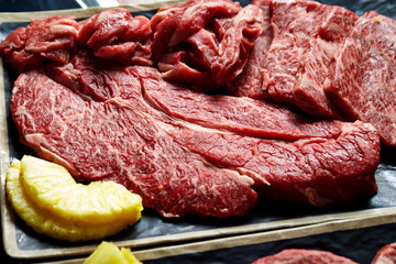 Fresh raw beef steak meat 