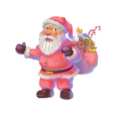 Obraz premium Santa Claus is bringing gifts to children