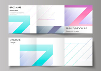 The minimal vector editable layout of square format covers design templates for trifold brochure, flyer, magazine. Creative modern cover concept, colorful background.