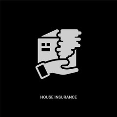 white house insurance for storms vector icon on black background. modern flat house insurance for storms from insurance concept vector sign symbol can be use for web, mobile and logo.