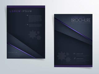 Purple vector brochure business card template