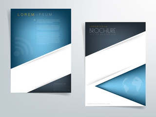 Blue header brochure template vector design