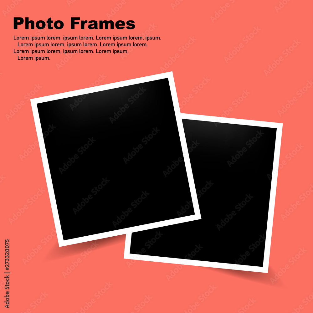 Wall mural photo frame on a trendy color. frame with shadow. vector