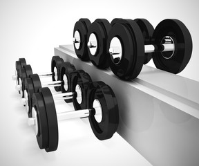 Lifting dumbbells for fitness and health by bodybuilding - 3d illustration