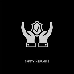 Fototapeta premium white safety insurance vector icon on black background. modern flat safety insurance from insurance concept vector sign symbol can be use for web, mobile and logo.