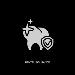 white dental insurance vector icon on black background. modern flat dental insurance from insurance concept vector sign symbol can be use for web, mobile and logo.
