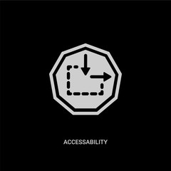 white accessability vector icon on black background. modern flat accessability from interface concept vector sign symbol can be use for web, mobile and logo.