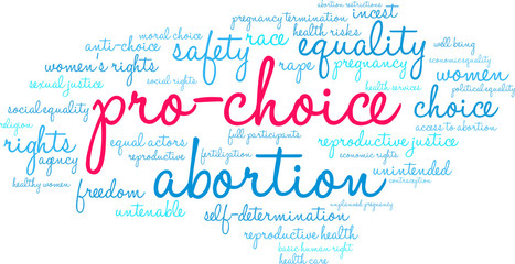 Pro-Choice Word Cloud on a white background. 