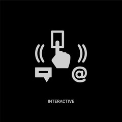 white interactive vector icon on black background. modern flat interactive from internet security and concept vector sign symbol can be use for web, mobile and logo.