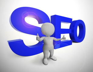 SEO concept icon means search engine optimisation for website traffic - 3d illustration