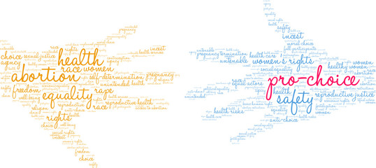 Pro-Choice Word Cloud on a white background. 