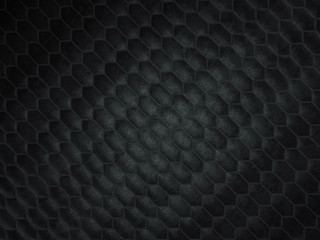 Leather stitched hexagon or honecomb black shiny texture