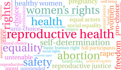 Reproductive Health Word Cloud on a white background. 