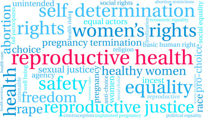 Reproductive Health Word Cloud on a white background. 
