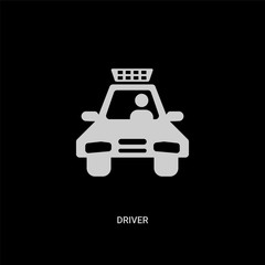 white driver vector icon on black background. modern flat driver from jobprofits concept vector sign symbol can be use for web, mobile and logo.
