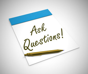 Ask questions concept icon to show help and advice - 3d illustration