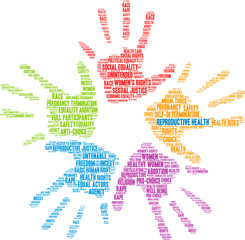 Reproductive Health Word Cloud on a white background. 