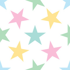 Obraz premium Seamless pattern with stars on white background. Vector illustration.