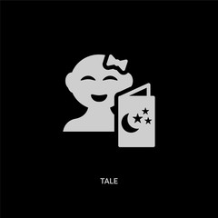 white tale vector icon on black background. modern flat tale from kids and baby concept vector sign symbol can be use for web, mobile and logo.