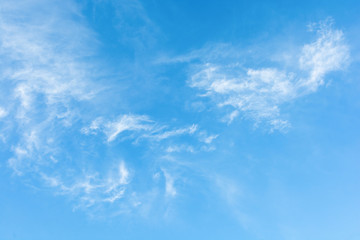 Fototapeta na wymiar Cirrus clouds on blue sky background.
