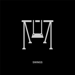 white swings vector icon on black background. modern flat swings from kids and baby concept vector sign symbol can be use for web, mobile and logo.