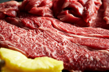 Fresh raw beef steak meat 