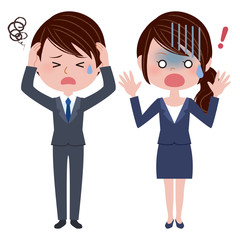 スーツ姿の男女（トラブル）