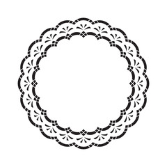 Ornamental frame decorative geometric wreath isolated on white background