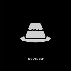 white custard cup vector icon on black background. modern flat custard cup from kitchen concept vector sign symbol can be use for web, mobile and logo.