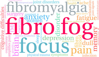 Fototapeta premium Fibro Fog Word Cloud on a white background. 