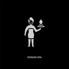 white woman spa vector icon on black background. modern flat woman spa from ladies concept vector sign symbol can be use for web, mobile and logo.