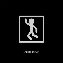 white crime scene vector icon on black background. modern flat crime scene from law and justice concept vector sign symbol can be use for web, mobile and logo.