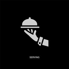 white serving vector icon on black background. modern flat serving from luxury concept vector sign symbol can be use for web, mobile and logo.